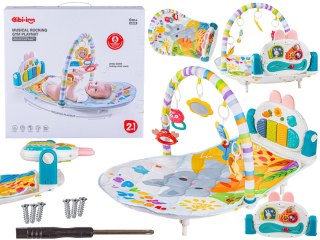 Leżaczek Bujaczek Mata edukacyjna dla dzieci Interaktywna Pianinko Grzechotki Projektor