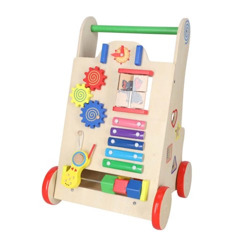 Drewniany pchacz chodzik kostka edukacyjna 6w1