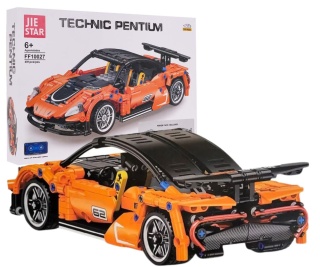 Auto Sportowe RC z Klocków 491el Pomarańczowy Supersamochód klocki Jie Star