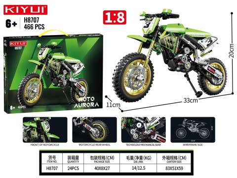 Zestaw Klocków Motocykl Zielony 466el.
