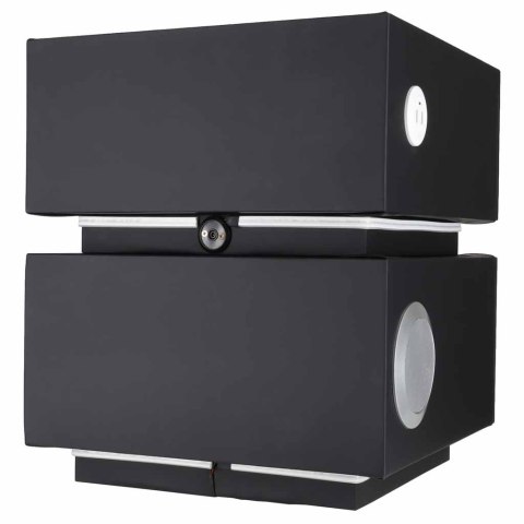 Szafka nocna wisząca szuflady oświetlenie LED USB ładowanie głośnik Bluetooth czarna