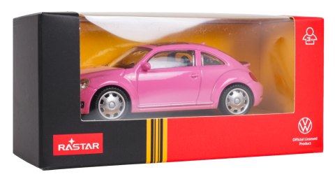 Autko Metalowe 1:43 Volkswagen Beetle Różowy RASTAR