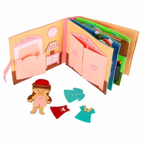Książeczka sensoryczna edukacyjna filcowa 3D manipulacyjna ruchome elementy dom