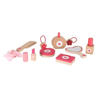 Zestaw kosmetyczny drewniany dla dziewczynki make up beauty kosmetyczka akcesoria