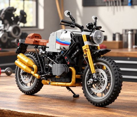 Zestaw Klocków Motocykl Biały 790el.