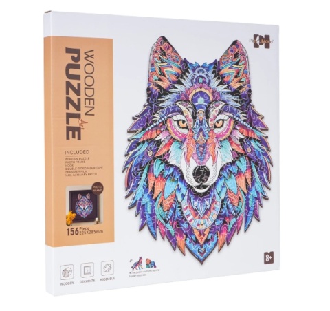 Puzzle Drewniane Wilk Zestaw Drewnianych Puzzli 156el.