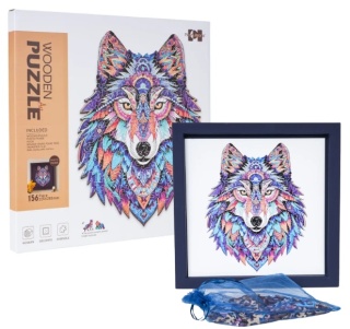 Puzzle Drewniane Wilk Zestaw Drewnianych Puzzli 156el.
