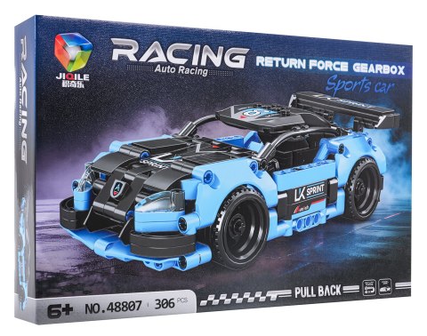 Zestaw Klocków Auto Sportowe Niebiesko Czarny 306el.
