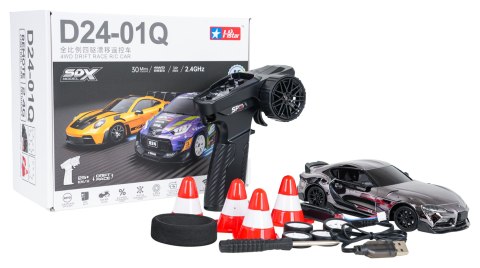 Auto R/C Do Drift WolfSlide 1:24 + Akcesoria Czarny
