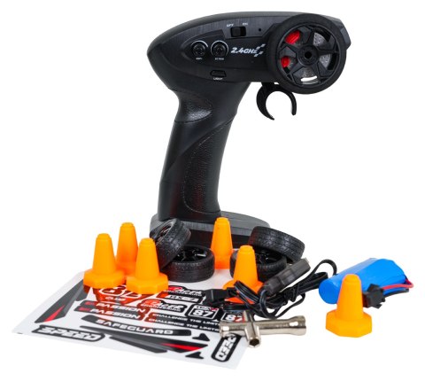 Auto R/C Do Driftu TurboSlide 1:18 z Podświetleniem Srebrne