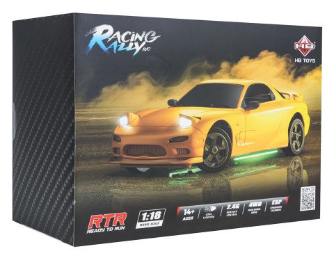 Auto R/C Do Driftu TurboSlide 1:18 z Podświetleniem Srebrne
