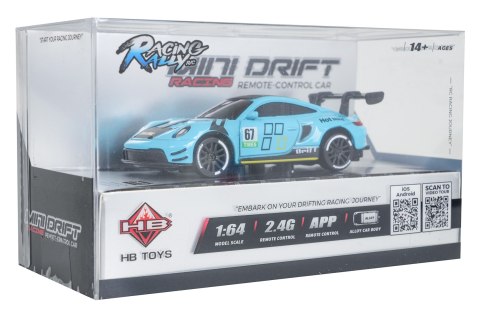 Auto R/C Do MINI Drift 1:64 SmokeRacer Niebieski