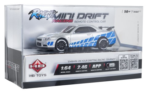 Auto R/C Do MINI Drift 1:64 SmokeRacer Srebrny