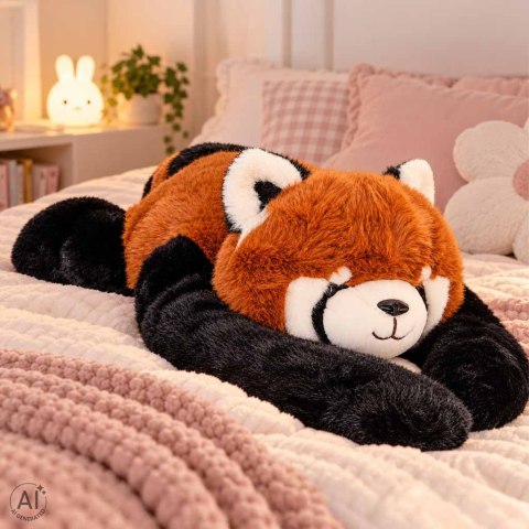 Maskotka pluszak obciążeniowy przytulanka 1,5 kg panda czerwona