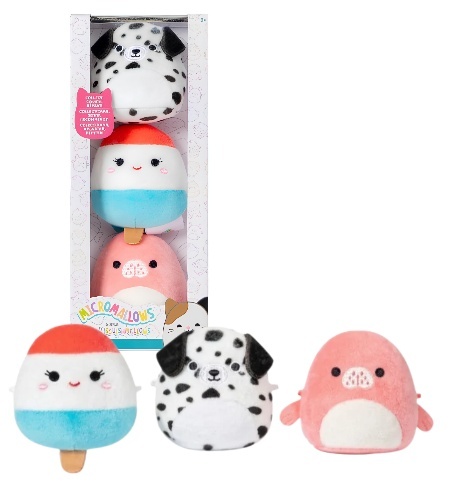 Squishmallows Micromallows 3pak pluszaki maskotki Morlai Lelila Dustin 6cm