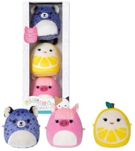 Squishmallows Micromallows 3pak pluszaki maskotki Veronika Leticia Spotts