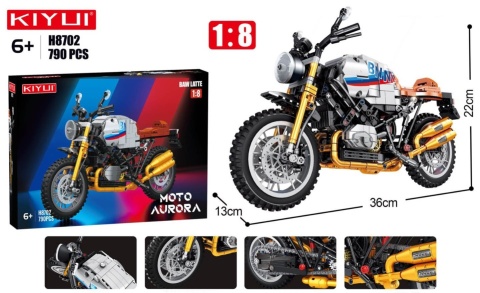Motocykl z Klocków Konstrukcyjnych 790 Elementów klocki motor