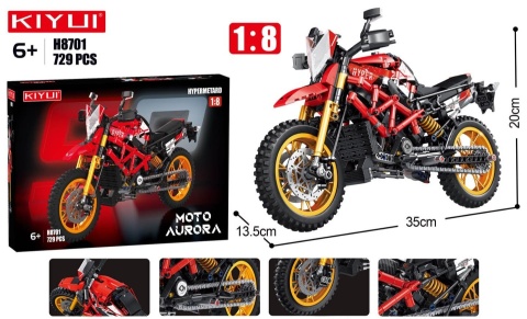 Motocykl z Klocków Konstrukcyjnych 729 Elementów motor klocki