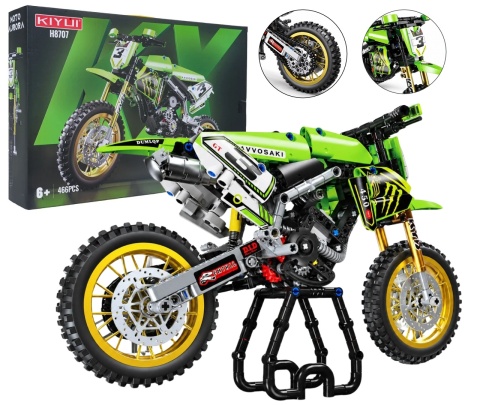 Motocykl Zestaw Klocków Motor Cross Zielony 466el. klocki