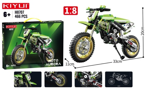 Motocykl Zestaw Klocków Motor Cross Zielony 466el. klocki