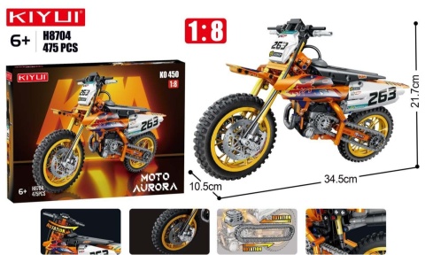 Zestaw Klocków Motor Cross Motocykl z klocków 475el.
