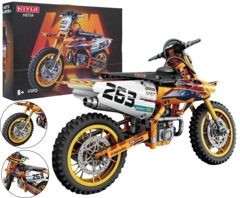 Zestaw Klocków Motor Cross Motocykl z klocków 475el.