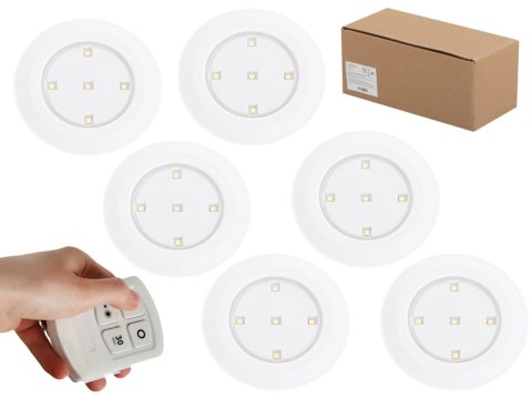 Lampka bezprzewodowa lampki LED na baterie 6szt. + pilot