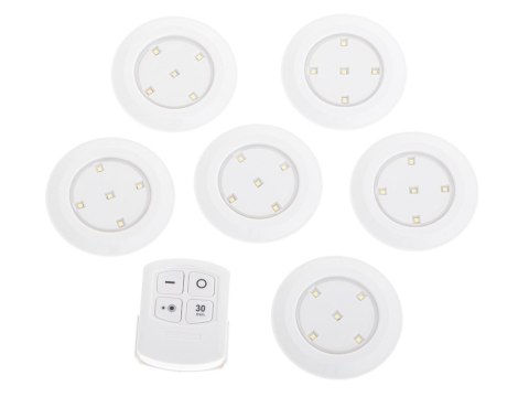 Lampka bezprzewodowa lampki LED na baterie 6szt. + pilot
