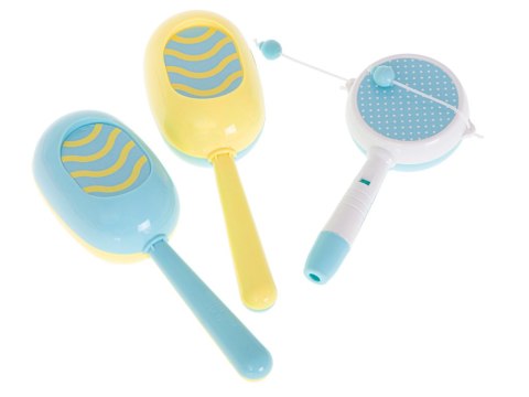 Instrumenty muzyczne trąbka tamburyn flet grzechotki zestaw dla dzieci