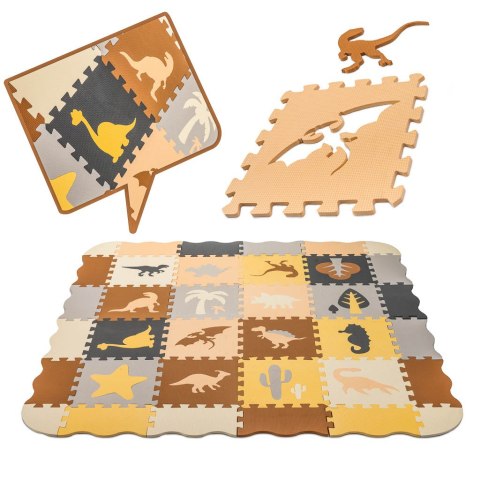 Puzzle piankowe mata kojec dla dzieci 36 elementów dinozaury 143cm x 143cm x1cm
