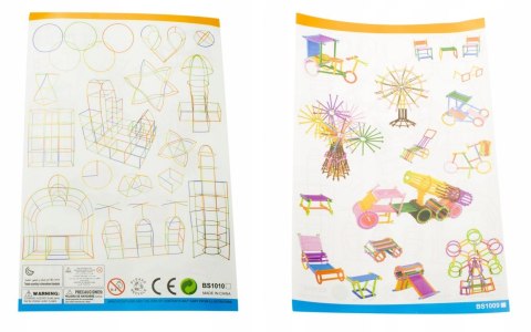 Słomki do budowania klocki konstrukcyjne BOX 340el.