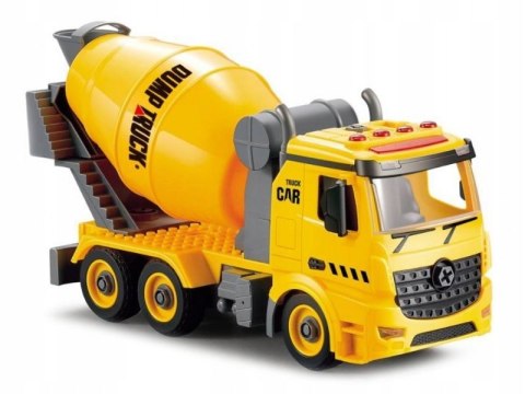 Ciężarówka 3w1, Samochód Ciężarowy Do Rozkręcania, Betoniarka, Koparka, Dźw