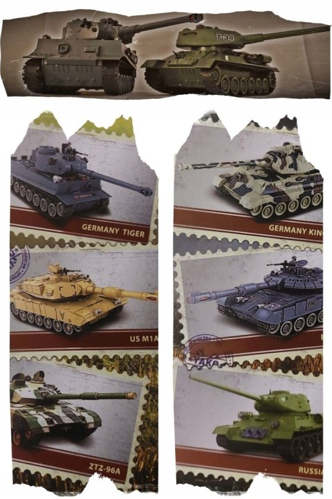 Czołg zdalnie sterowany 2szt German Tiger i T-34