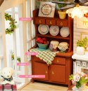 Domek dla lalek drewniany salon meble diorama do złożenia
