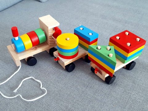 Sorter drewniany układanka zręcznościowa pociąg