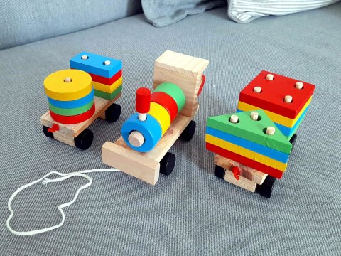 Sorter drewniany układanka zręcznościowa pociąg