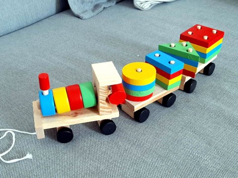 Sorter drewniany układanka zręcznościowa pociąg
