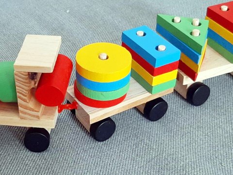 Sorter drewniany układanka zręcznościowa pociąg