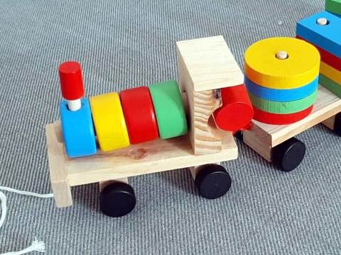Sorter drewniany układanka zręcznościowa pociąg