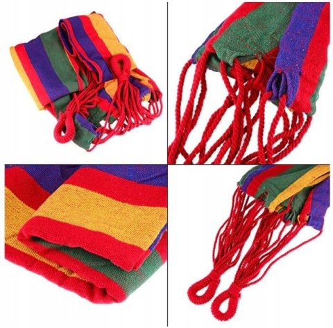 WIELKI HAMAK OGRODOWY DWUOSOBOWY MOCNY 150x190cm