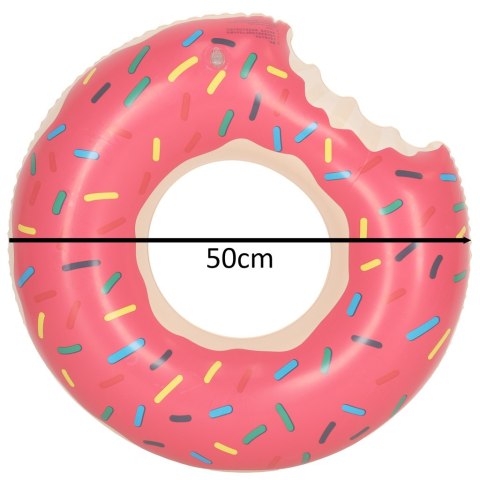 Koło do pływania dmuchane Donut różowe 50cm max 20kg 3-6lat
