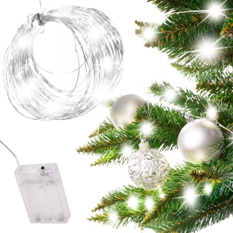 Lampki LED druciki dekoracyjne 5m 50LED zimny biały