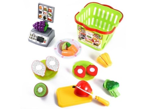 Koszyk Sklepowy, Waga, Warzywa, Owoce + Akcesoria