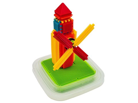 Klocki Konstrukcyjne W Wiaderku, Wafle, Jeżyki, Grzebyki 170 elementów