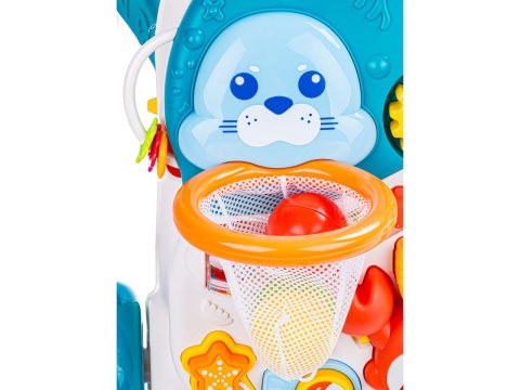 Chodzik, Pchacz, Stolik Edukacyjny 2w1 Koszykówka Niebieski