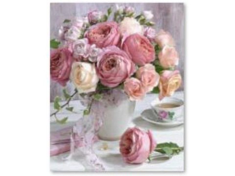 Haft Diamentowy, Obraz, Mozaika Diamond Painting, Bukiet róż 30x40cm
