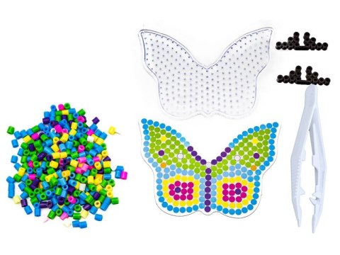 Koraliki do prasowania, Prasowanka, Szablon, Saszetka KOLOROWY MOTYL