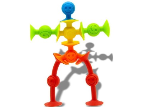 Klocki Konstrukcyjne, Kolorowe Przyssawki, Wesołe Buźki 12 Sztuk