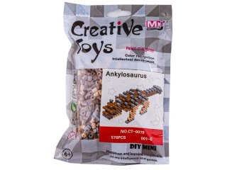 Koraliki do prasowania Wersja 3D, ANKYLOZAUR, DINOZAUR, Saszetka, Prasowanka