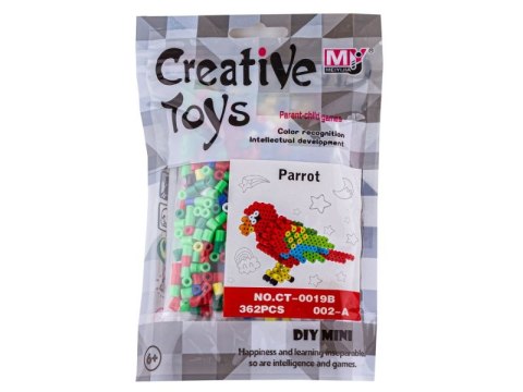 Koraliki do prasowania Wersja 3D, PAPUGA, ARA Ptak, Saszetka, Prasowanka